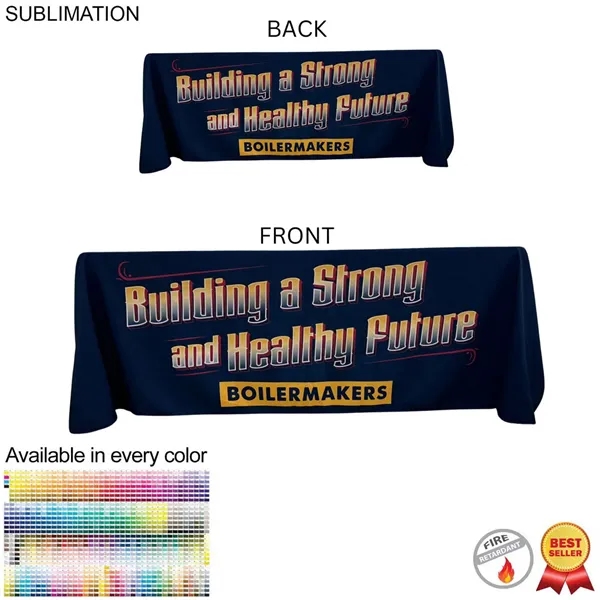 Full-color sublimation printed table throw for 6' table with closed back.... from ASI 53509 FIEL-Fairdeal Import & Export / FIEL