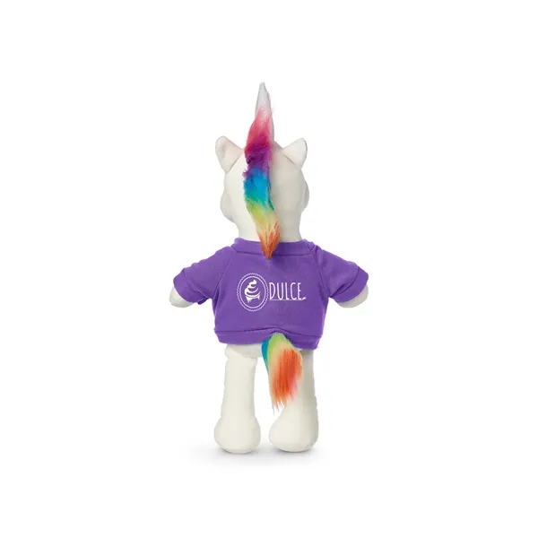 5.25" x 15" x 3.25" 100% polyester plush unicorn with customizable... from ASI 79530 Prime Line