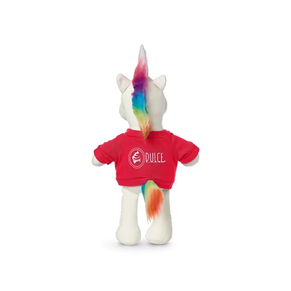 5.25" x 15" x 3.25" 100% polyester plush unicorn with customizable... from ASI 79530 Prime Line