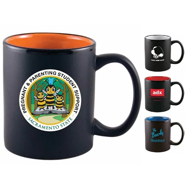 11 ounce two-tone matted ceramic mug with C-shaped handle in assorted... from ASI 39820 Opusline (Benmex) / Opus Line
