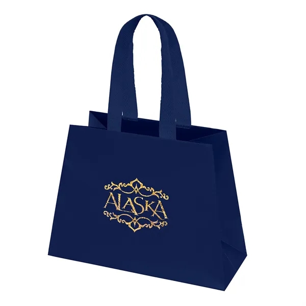 Matte-laminated Eurotote with a unique trapezoid shape. 16" long woven handles.... from ASI 37940 Bag Makers Inc