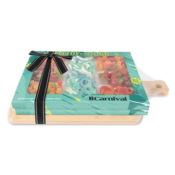 Sour Gummy & Sweet & Savory Charcuterie Trays w/Bamboo Board... from ASI 44900 NC Custom (CI/Lanco) / Chocolate Inn