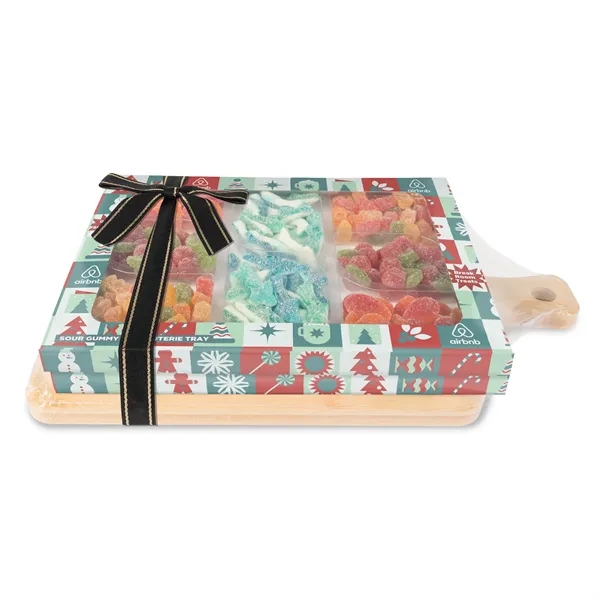 Sour Gummy & Sweet & Savory Charcuterie Trays w/Bamboo Board... from ASI 44900 NC Custom (CI/Lanco) / Chocolate Inn