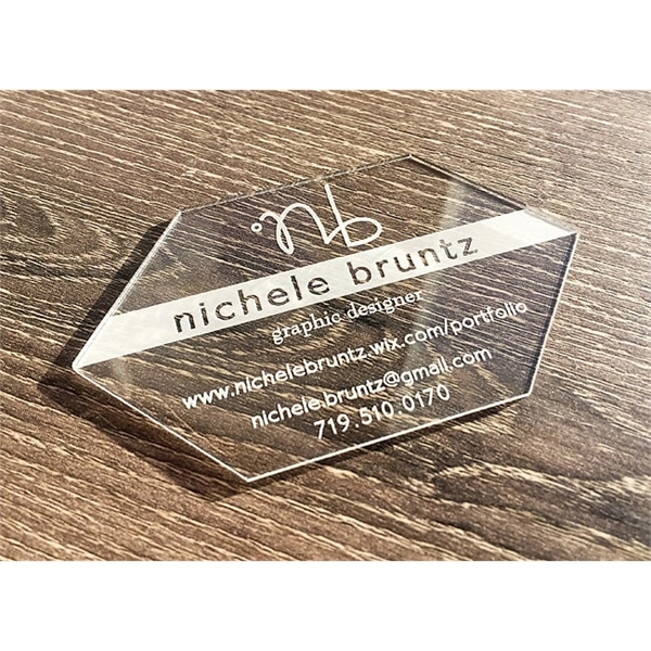 3.5" x 2" x 0.0625" acrylic business cards. Made in the... from ASI 92531 Unique Custom Products / UCP