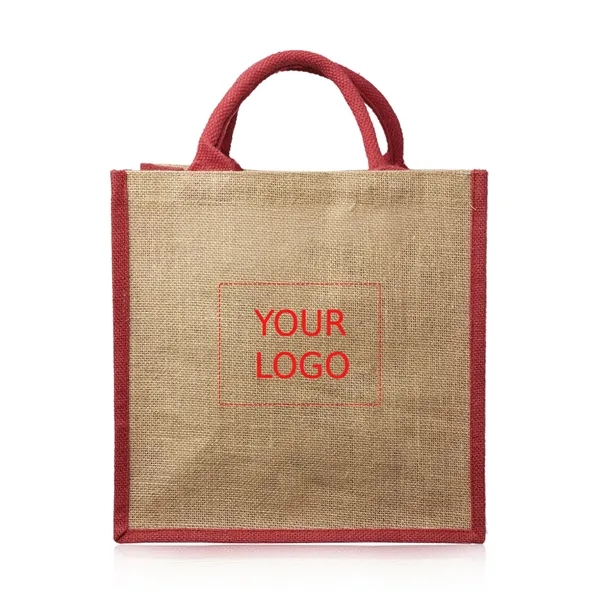 Laminated jute tote bag plus 1 color silkscreen imprint on 1... from ASI 37218 Athena Promo (tm)