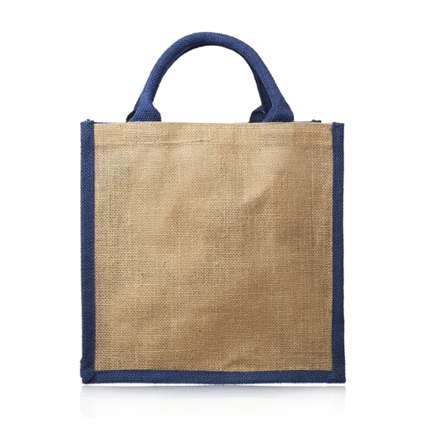 Laminated jute tote bag plus 1 color silkscreen imprint on 1... from ASI 37218 Athena Promo (tm)
