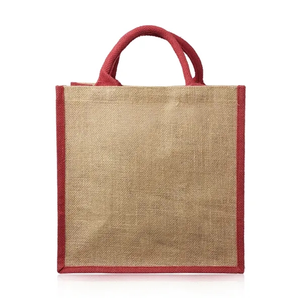Laminated jute tote bag plus 1 color silkscreen imprint on 1... from ASI 37218 Athena Promo (tm)