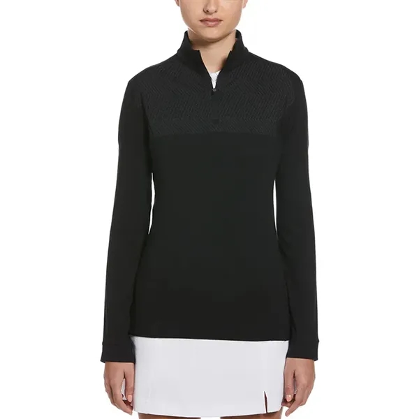 Ladies 1/4 zip pullover with water-repellent finish and stretch fabric.... from ASI 39552 BEL Promo