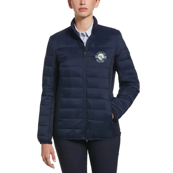 Ladies full-zip puffer jacket with front on-seam pockets and mock collar.... from ASI 39552 BEL Promo