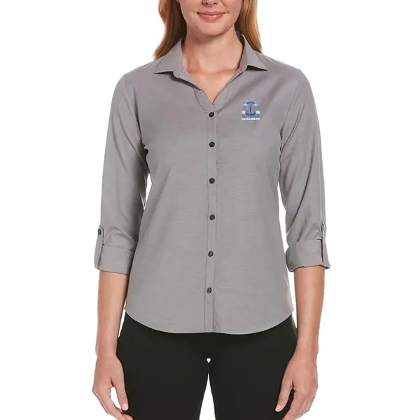 Ladies long sleeve shirt with 6-button front and rounded hem.... from ASI 39552 BEL Promo
