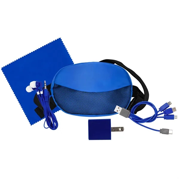 Sporty Charging Ear Bud and Cloth Travel Set... from ASI 30208 A P Specialties / AP Specialties