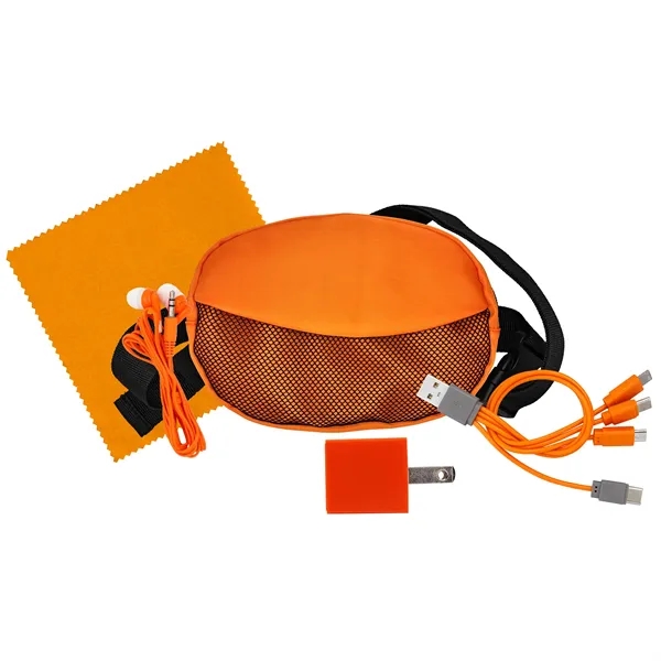 Sporty Charging Ear Bud and Cloth Travel Set... from ASI 30208 A P Specialties / AP Specialties