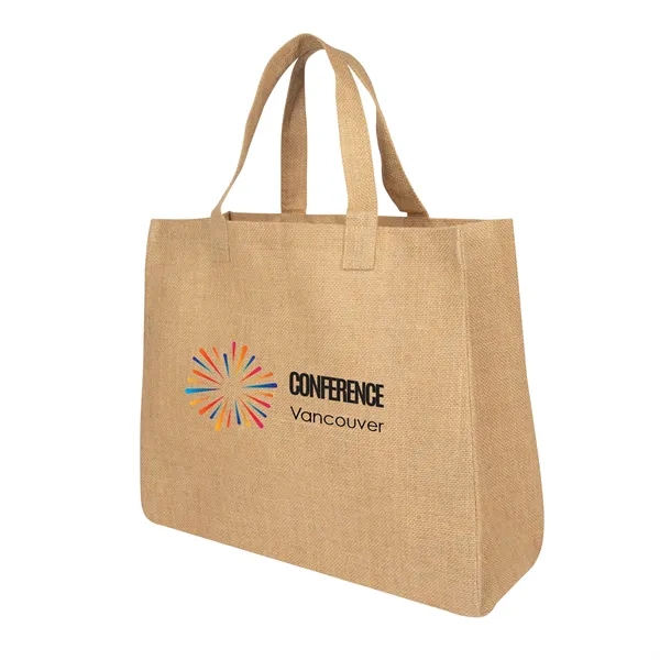 7" x 14" x 17" laminated jute tote bag with 7"... from ASI 61125 Hit Promotional Products / Hit®