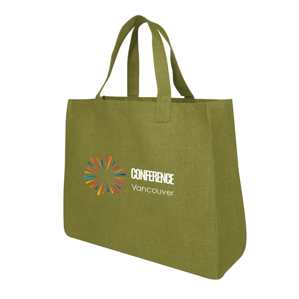 7" x 14" x 17" laminated jute tote bag with 7"... from ASI 61125 Hit Promotional Products / Hit®