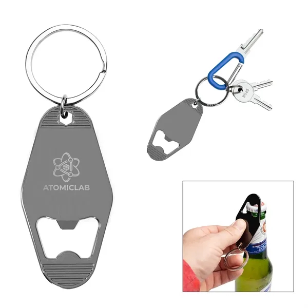 Motel style metal key tag with bottle opener.... from ASI 61125 Hit Promotional Products / Hit®