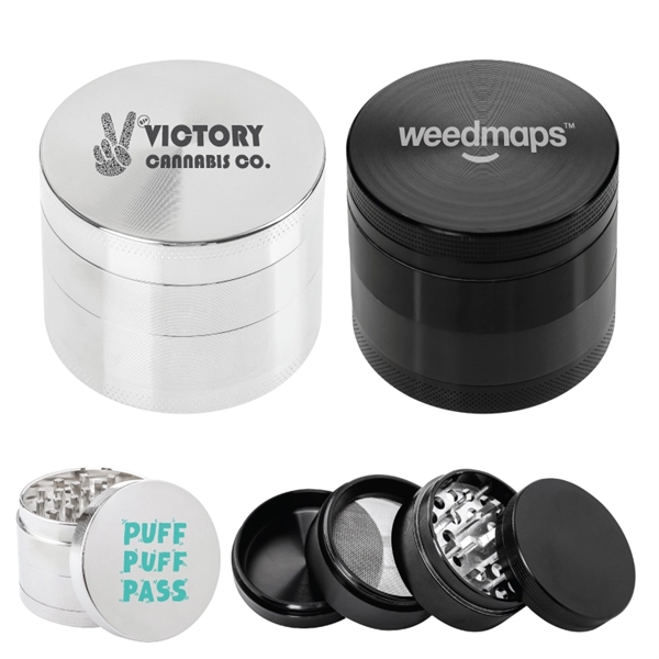 Herb grinder with a magnetized lid, pollen catcher, screen cleaner and... from ASI 57655 STOPNGO Line