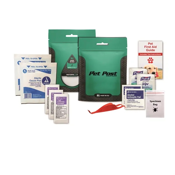 Pet first aid kit with a tick tool.... from ASI 84514 Safety Made