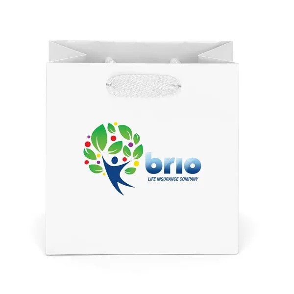 Premium-weight matte-laminated bag with woven handles and fold-over top.... from ASI 37940 Bag Makers Inc