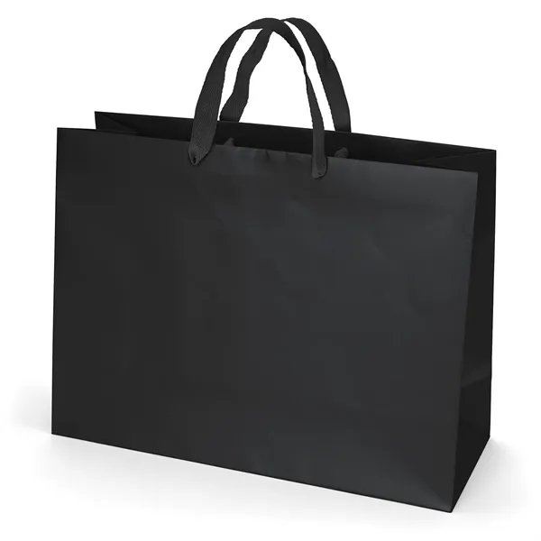 Premium-weight matte-laminated bag with woven handles and fold-over top.... from ASI 37940 Bag Makers Inc