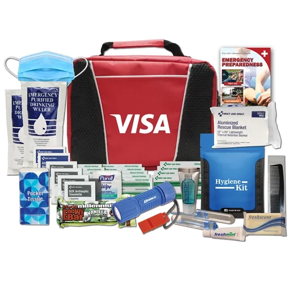 9" x 7" first aid kit with a flashlight, food bar,... from ASI 84514 Safety Made