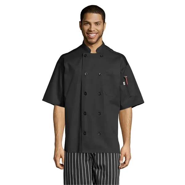 Uncommon Threads Unisex Montego Pro Vent Chef Coat - Black... from ASI 86018 Scrub Authority / Uniform Stores