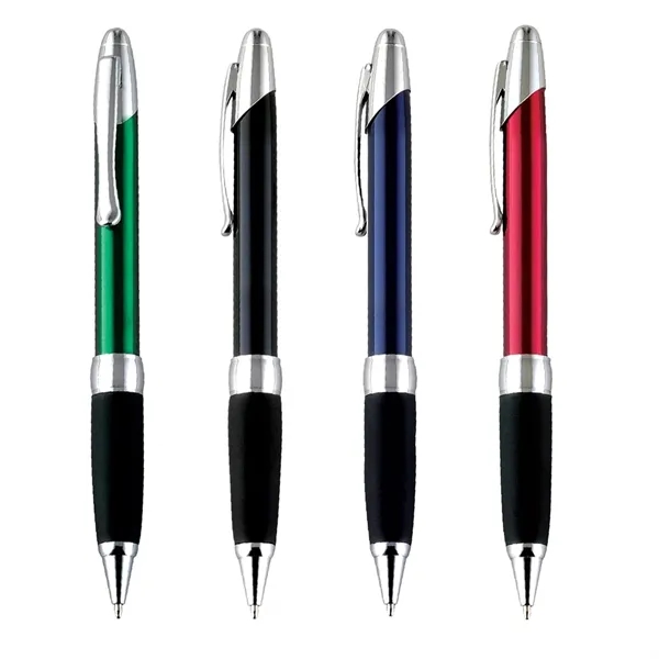 Twist action ballpoint pen with bright metallic color barrel and chrome... from ASI 31517 Admart Products / Admart Line