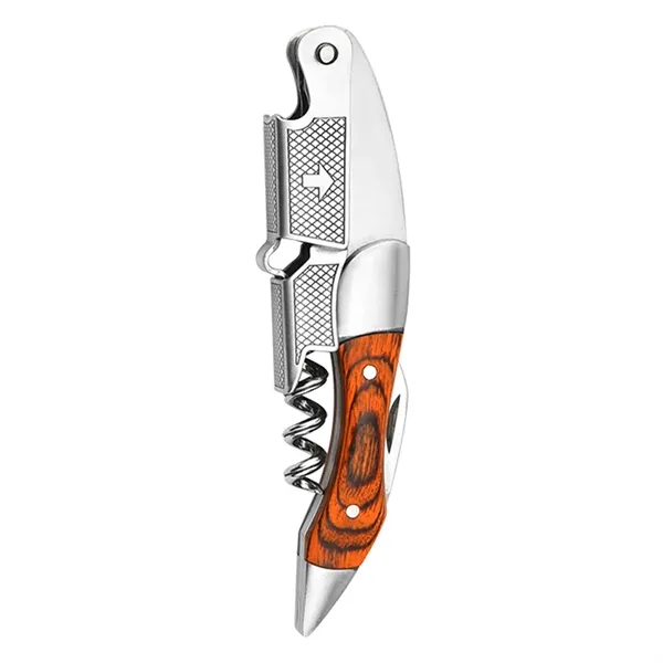 Portable wine opener with beer bottle opener and serrated knife... from ASI 37218 Athena Promo (tm)