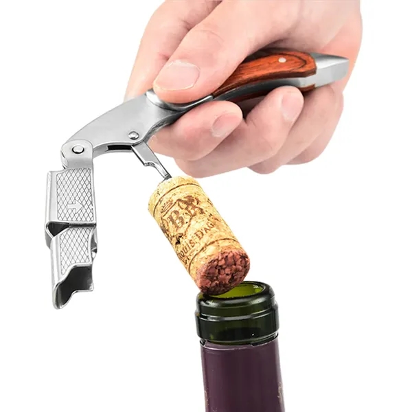 Portable wine opener with beer bottle opener and serrated knife... from ASI 37218 Athena Promo (tm)
