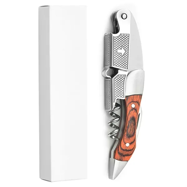 Portable wine opener with beer bottle opener and serrated knife... from ASI 37218 Athena Promo (tm)