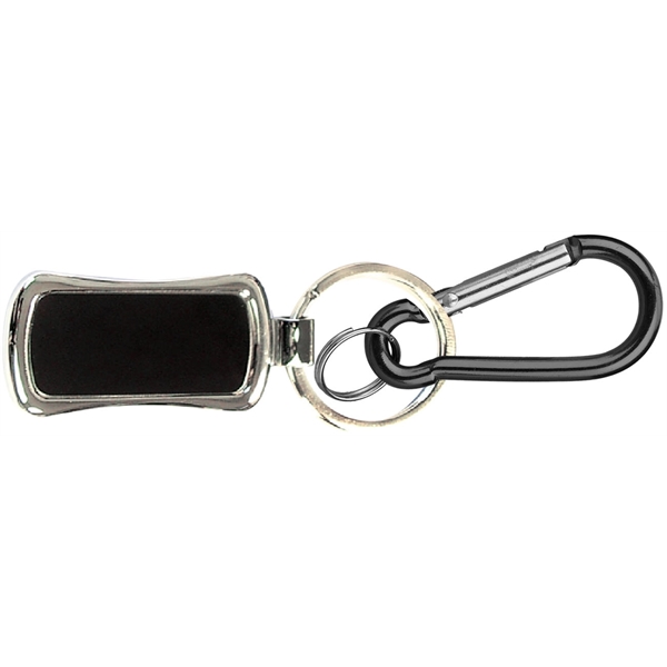 Rectangular shape chrome metal key holder... from ASI 74585 Nu Promo International / Nu Promo Line