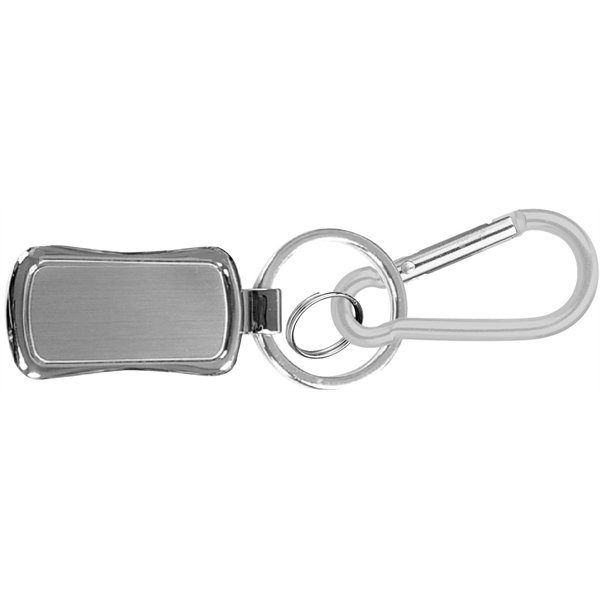 Rectangular shape chrome metal key holder... from ASI 74585 Nu Promo International / Nu Promo Line