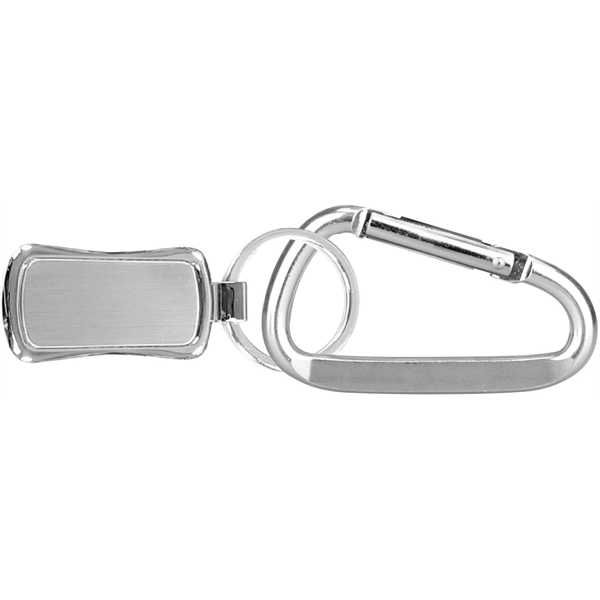 Rectangular shape chrome metal key holder... from ASI 74585 Nu Promo International / Nu Promo Line