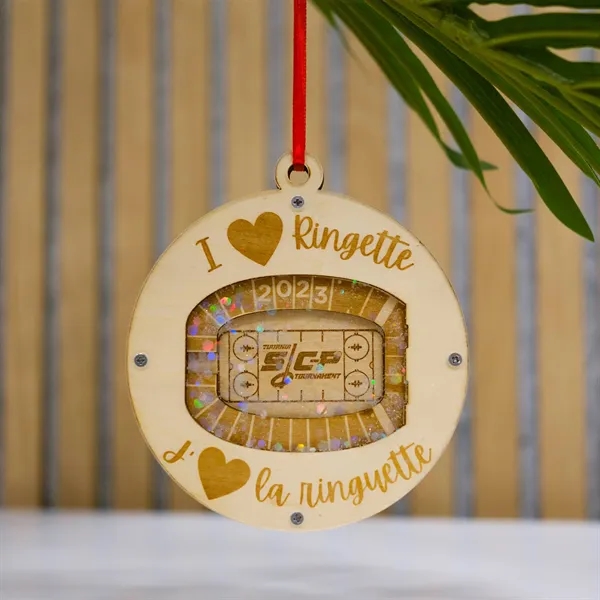 Layered custom cut birch wood and clear acrylic ornament with glitter... from ASI 61966 HPG / BCG Creations