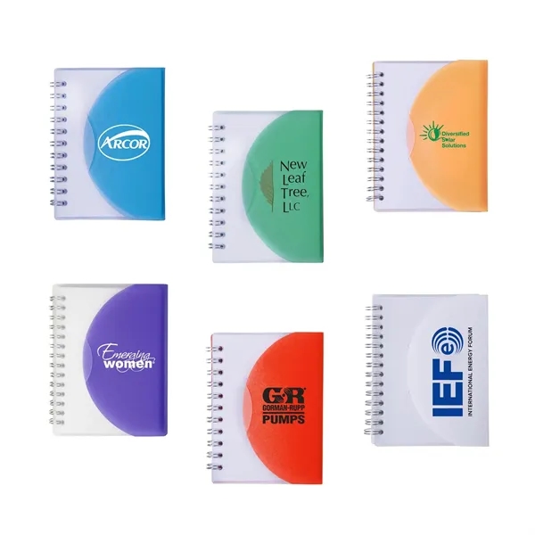 3" x 4" 60-page spiral bound notebook with translucent folding cover.... from ASI 63549 Jornik Manufacturing Corp / Jornik