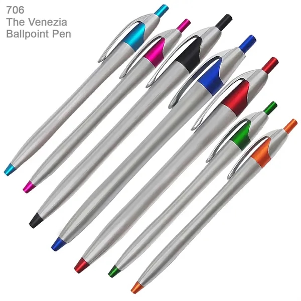 The Venezia Ballpoint Pen In Bright Metalic Colors - Ready Inventory... from ASI 45100 Chulani Promotional Products, Inc / Competitive Edge Innovations/Chulani
