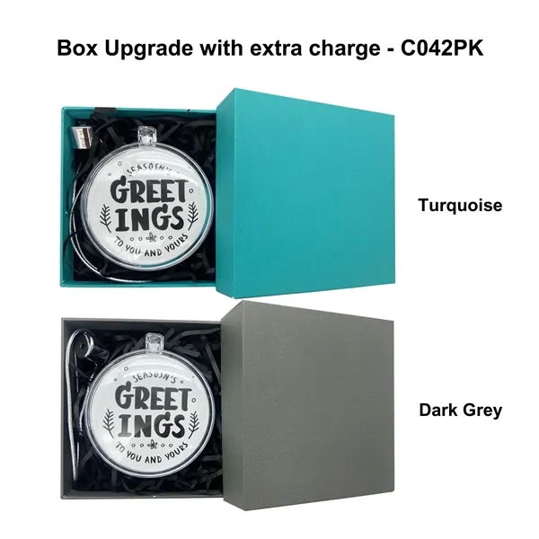 3" Clear Round Full Color Aluminum Sheet Ornament with white box... from ASI 41511 Brainchild USA Inc