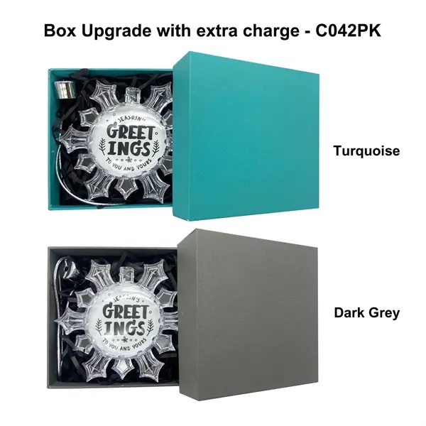 3" Clear Snowflake Full Color Aluminum Sheet Ornament with white box... from ASI 41511 Brainchild USA Inc