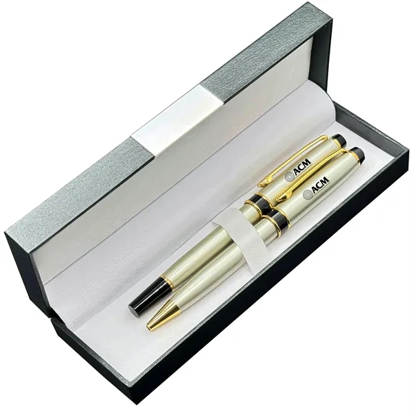 Deluxe double pen box with Windsor-II rollerball and ballpoint pens.... from ASI 68190 Lungsal / Lungsal