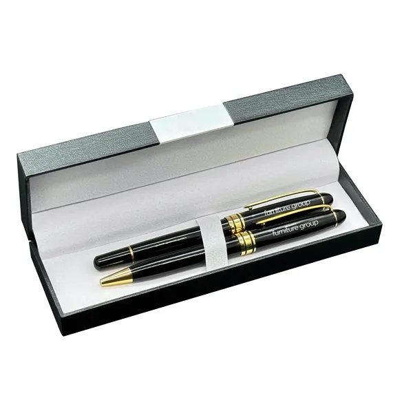 Deluxe double pen box with Danish rollerball and ballpoint pens.... from ASI 68190 Lungsal / Lungsal
