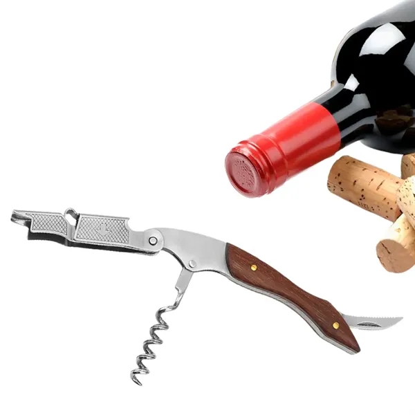 Foldable stainless steel wine and beer opener with knife with imprint... from ASI 37218 Athena Promo (tm)