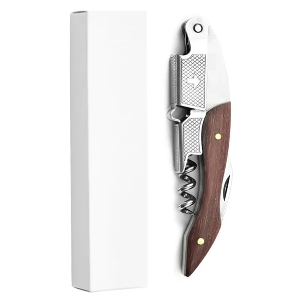Foldable stainless steel wine and beer opener with knife with imprint... from ASI 37218 Athena Promo (tm)