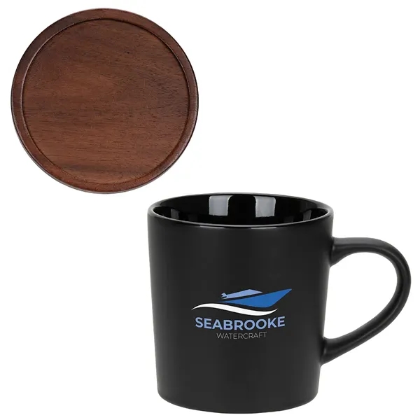 16 oz Ceramic Mug with Wooden Lid... from ASI 36730 Ariel Premium Supply Inc
