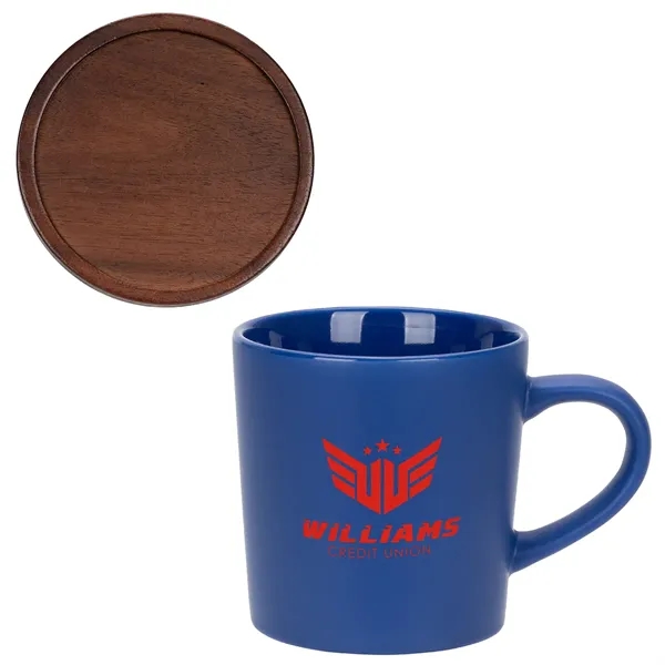 16 oz Ceramic Mug with Wooden Lid... from ASI 36730 Ariel Premium Supply Inc
