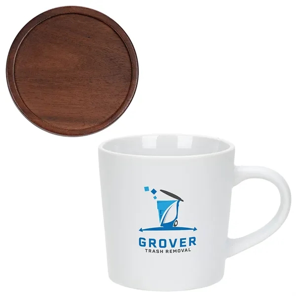 16 oz Ceramic Mug with Wooden Lid... from ASI 36730 Ariel Premium Supply Inc