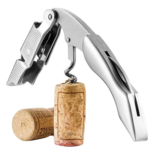 Stainless steel 3-in-1 wine and beer opener with knife plus laser... from ASI 37218 Athena Promo (tm)
