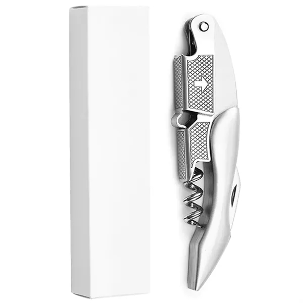 Stainless steel 3-in-1 wine and beer opener with knife plus laser... from ASI 37218 Athena Promo (tm)