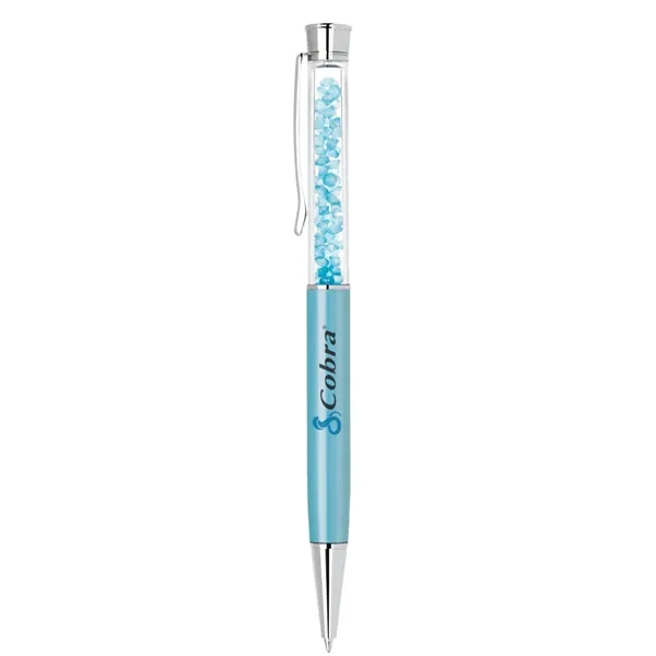 Brass twist action ballpoint pen with crystal glitter stone inserts.... from ASI 31517 Admart Products / Admart Line