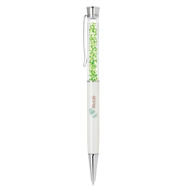 Brass twist action ballpoint pen with crystal glitter stone inserts.... from ASI 31517 Admart Products / Admart Line