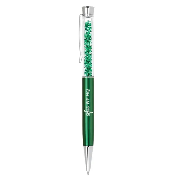 Brass twist action ballpoint pen with crystal glitter stone inserts.... from ASI 31517 Admart Products / Admart Line