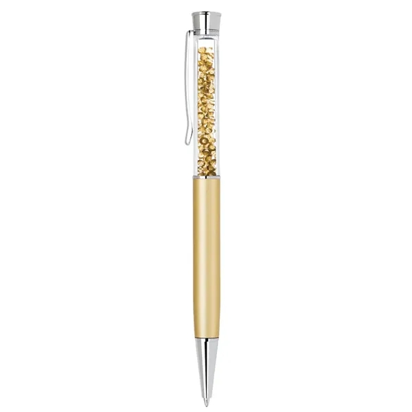 Brass twist action ballpoint pen with crystal glitter stone inserts.... from ASI 31517 Admart Products / Admart Line